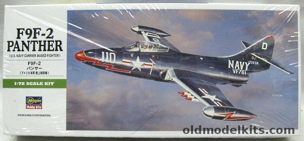 Hasegawa 1/72 Grumman F9F-2 Panther - US Navy VF-781 - (F9F2), B12 plastic model kit